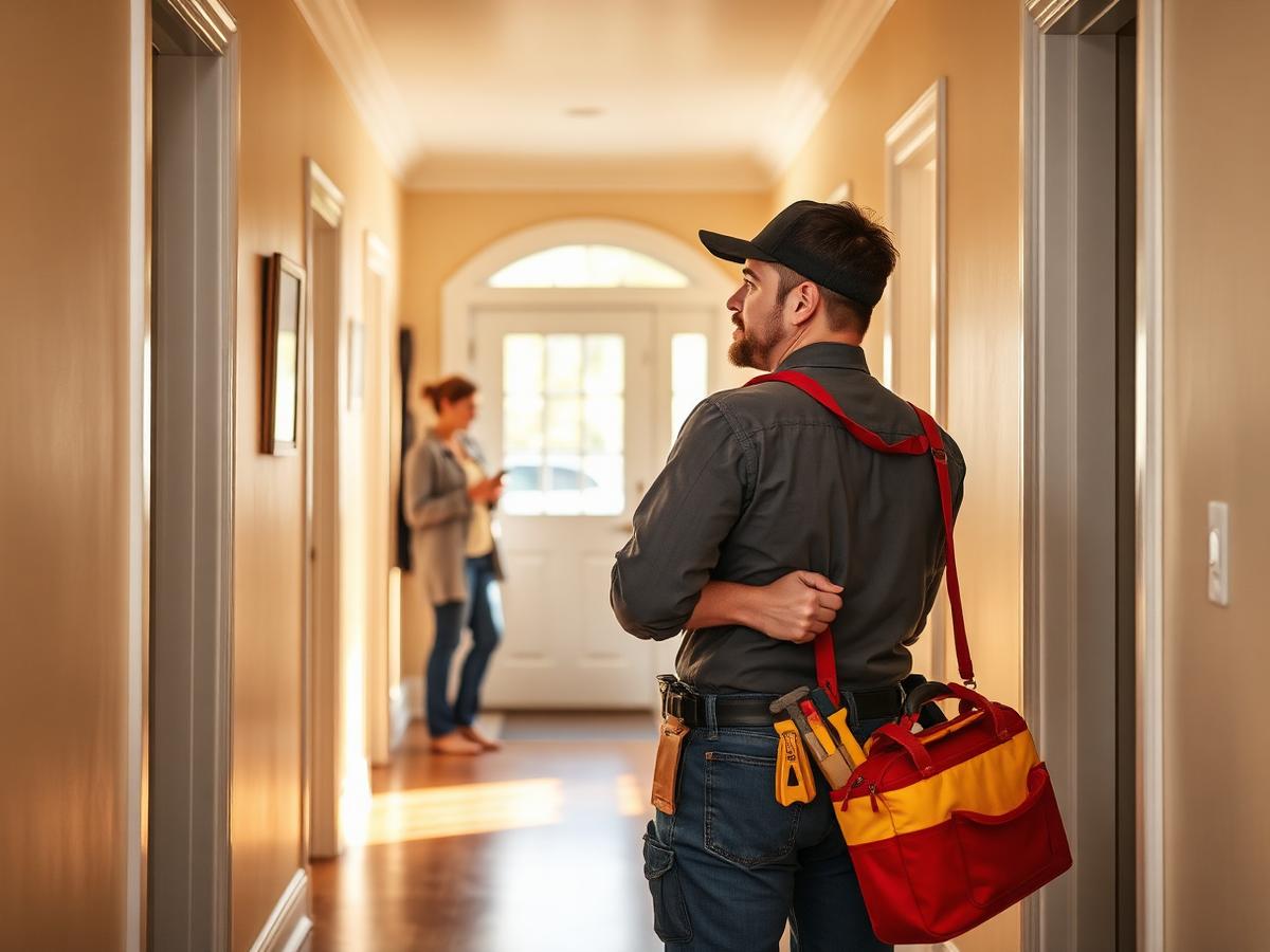 Ronin service technician meeting a homeowner for a maintenance visit